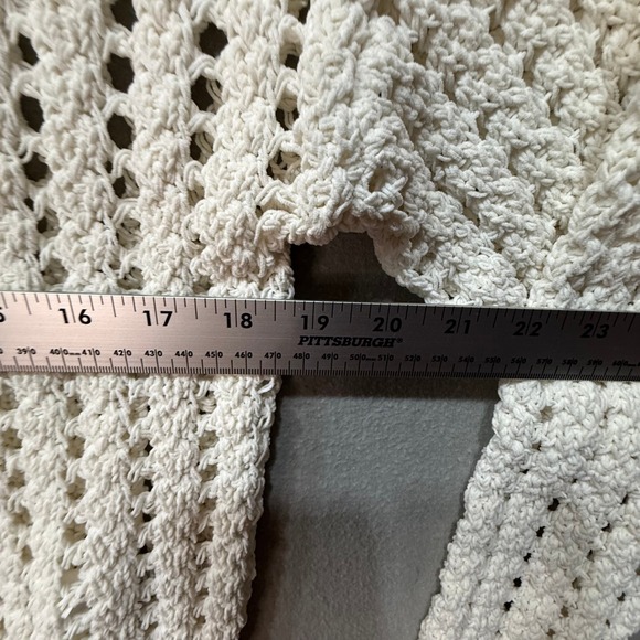 Joie Open Knit Crochet‎ Cream Ivory Boho Chic Layering Pullover Sweater Women M - Picture 6 of 10